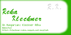 reka kleckner business card